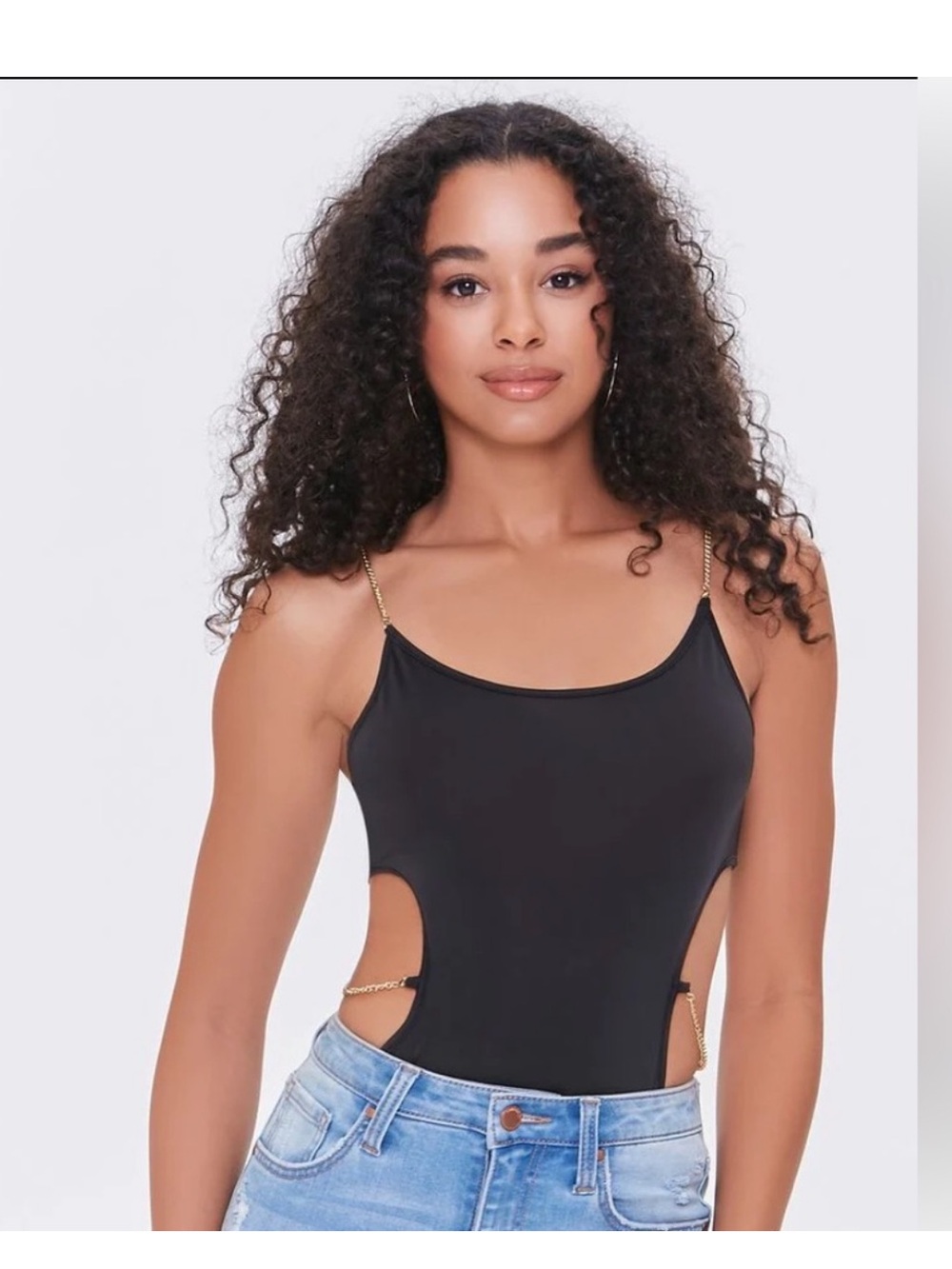 ☀️ Forever 21 ☀️ black cutout chain bodysuit